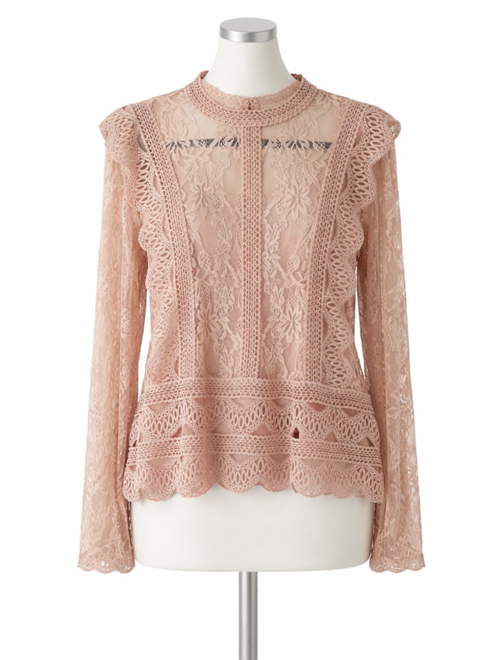 Adiva Lace Blouse in Soft Pink